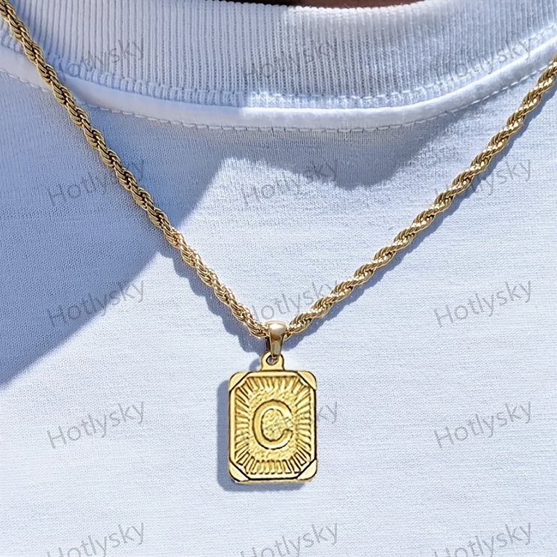 Women's Fashion Pendant Necklace with Initial Letter Option